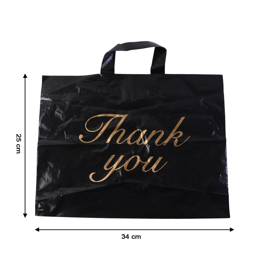 Compact foldable Thank You shopping tote bag for easy storage