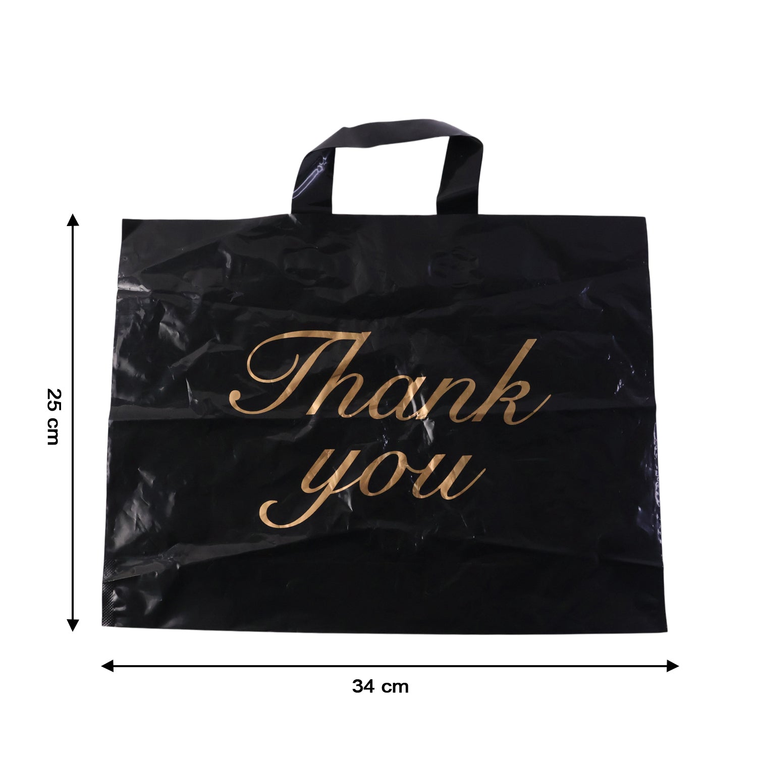 Compact foldable Thank You shopping tote bag for easy storage
