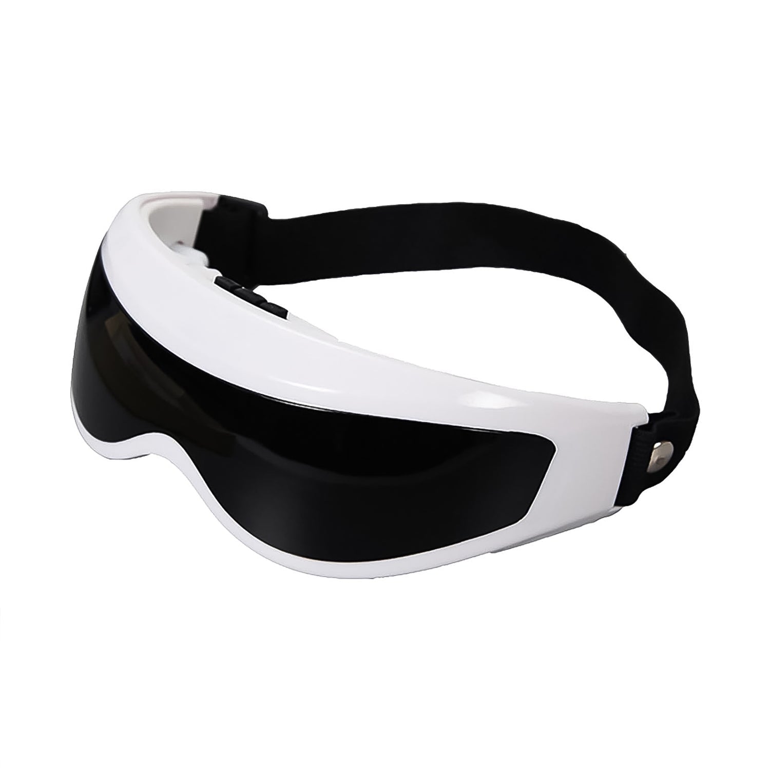 Detail shot of the adjustable elastic strap on the Electric Eye Massager for a custom fit.