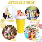 Close-up of the Frozen Smoothies Maker Cup with its secure lid.