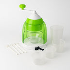 Glacier treats made using manual snow cone maker with hand crank