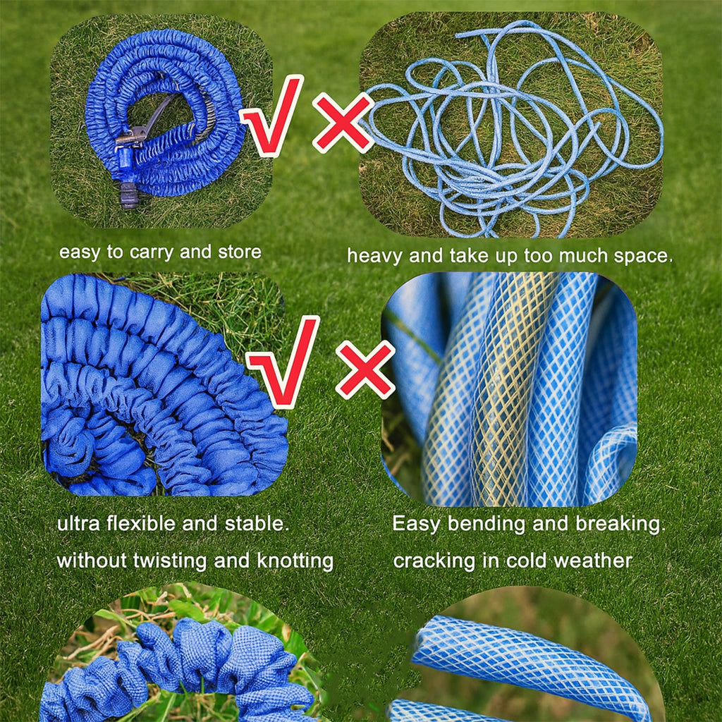 Person holding the lightweight 50 Ft expandable hose pipe, demonstrating its ease of use.