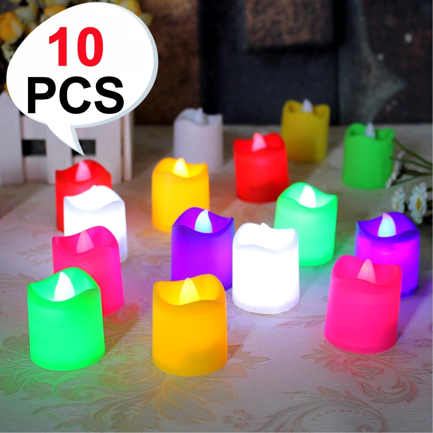 A collection of battery-powered LED tealight candles ready for celebrations.