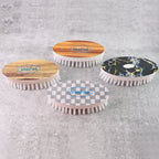 Oval laundry scrubber set with stylish printed design and ergonomic grip