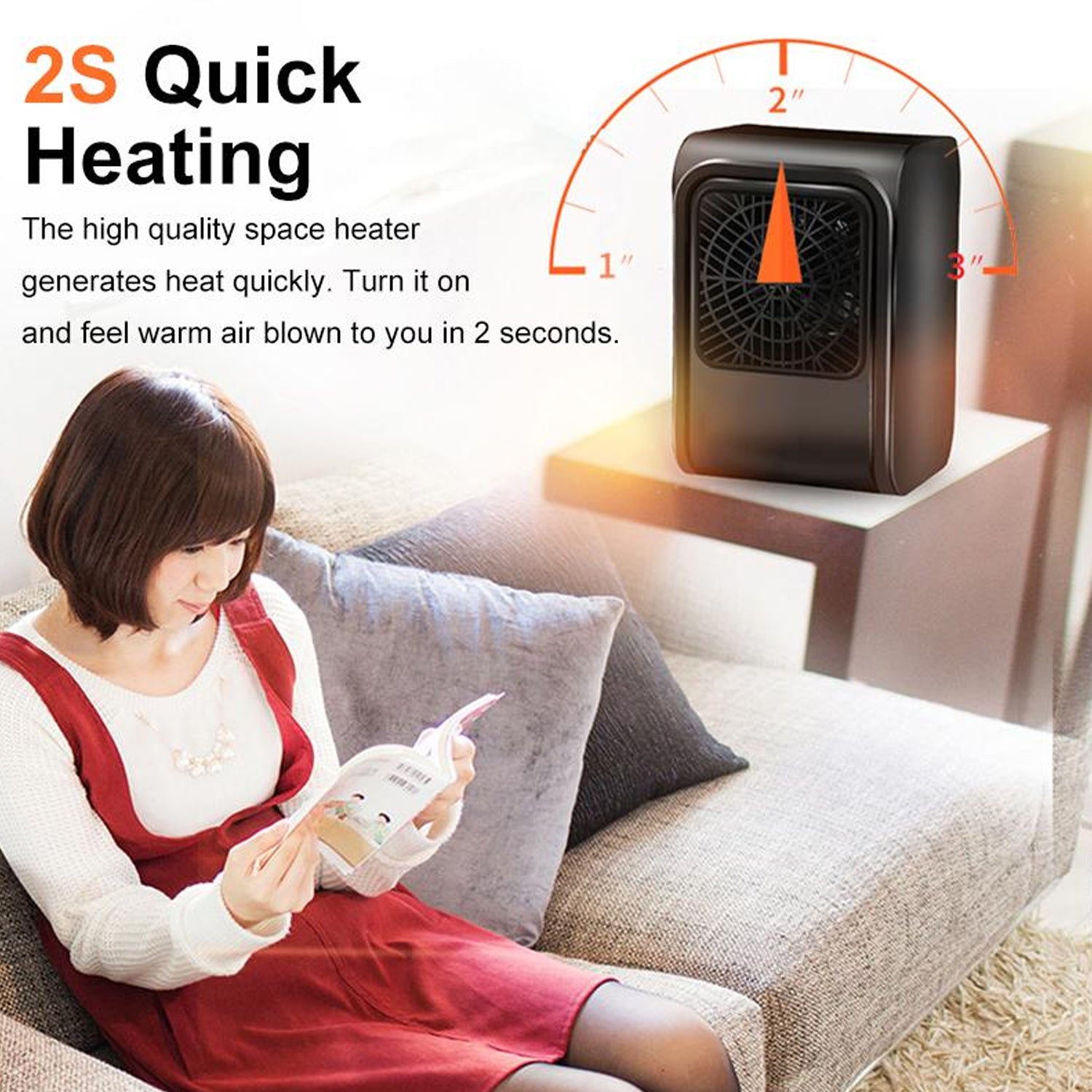 Back view of the Airvanta electric room heater.