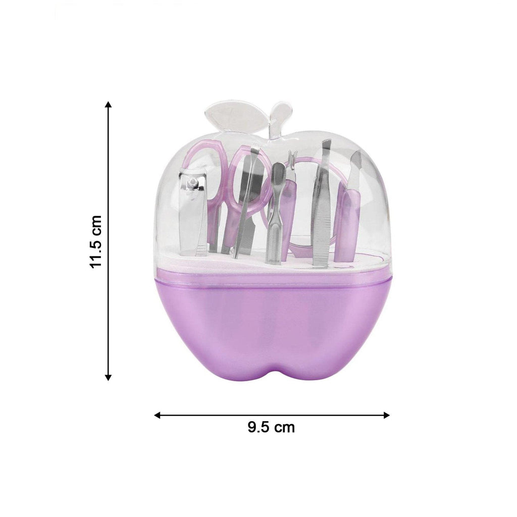 Ergonomic tools from the Apple Shape Manicure Set laid out.