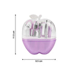 Ergonomic tools from the Apple Shape Manicure Set laid out.