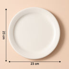 Glossy white round dinner plate ideal for snacks and curry servings