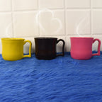 Compact and sturdy plastic tea cup, easy to carry for outdoor adventures.