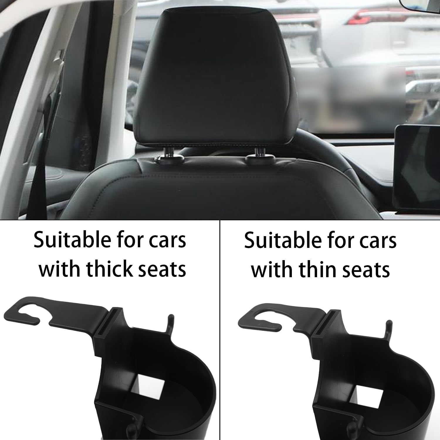3-in-1 car organizer cupholder and phone holder with adjustable hooks