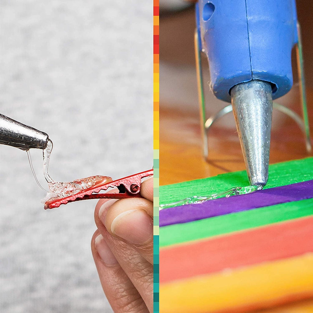 Using the Indo Glow Hot Melt Glue Gun to repair a broken plastic item.