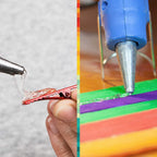 Using the Indo Glow Hot Melt Glue Gun to repair a broken plastic item.