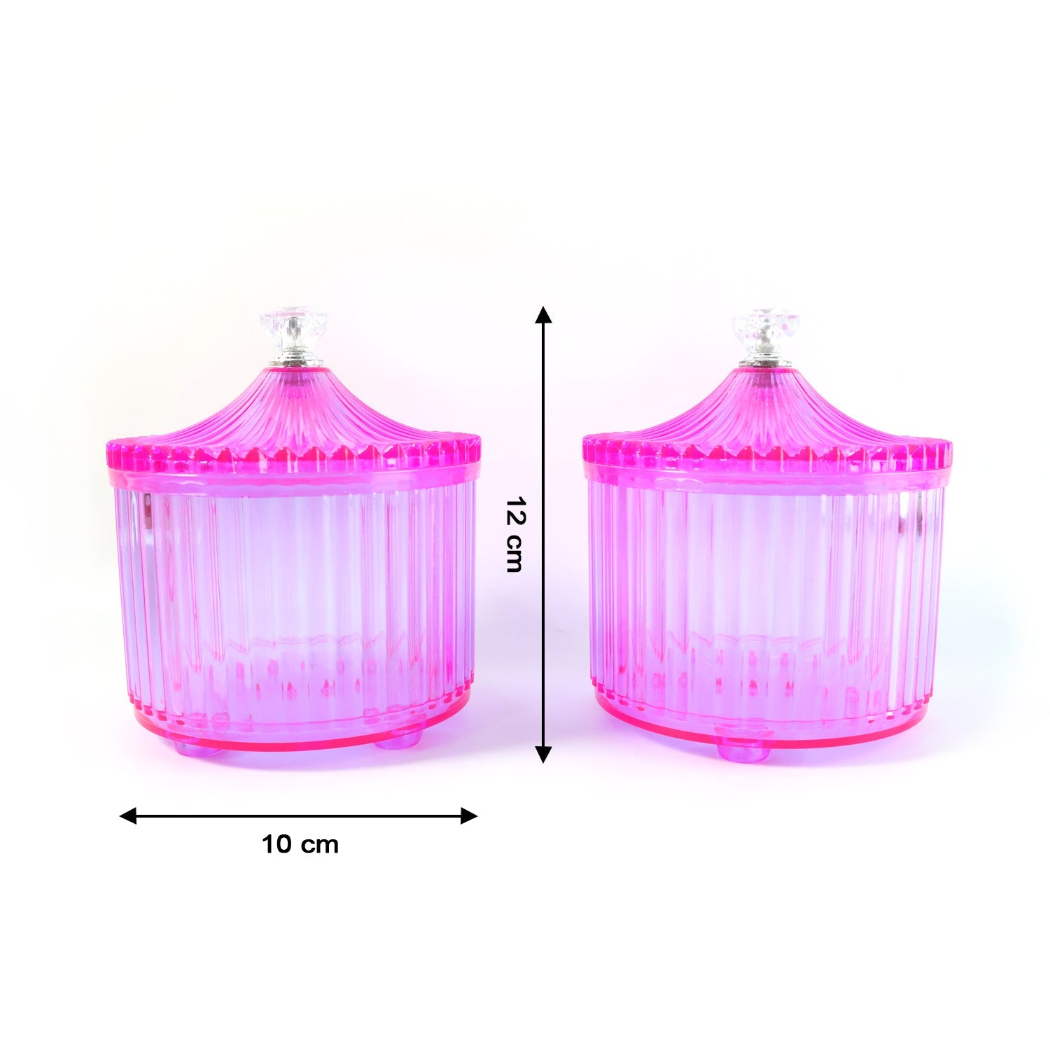 Plastic dry fruit storage jars featuring decorative easy-open lids