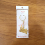 Golden Ram Mandir keychain metal accessory, spiritual and elegant