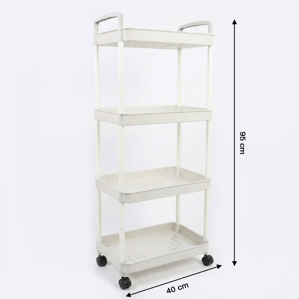 Kitchen rack trolley with mobility and stable design