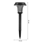 Close-up of solar powered UV LED mosquito trap outdoor light