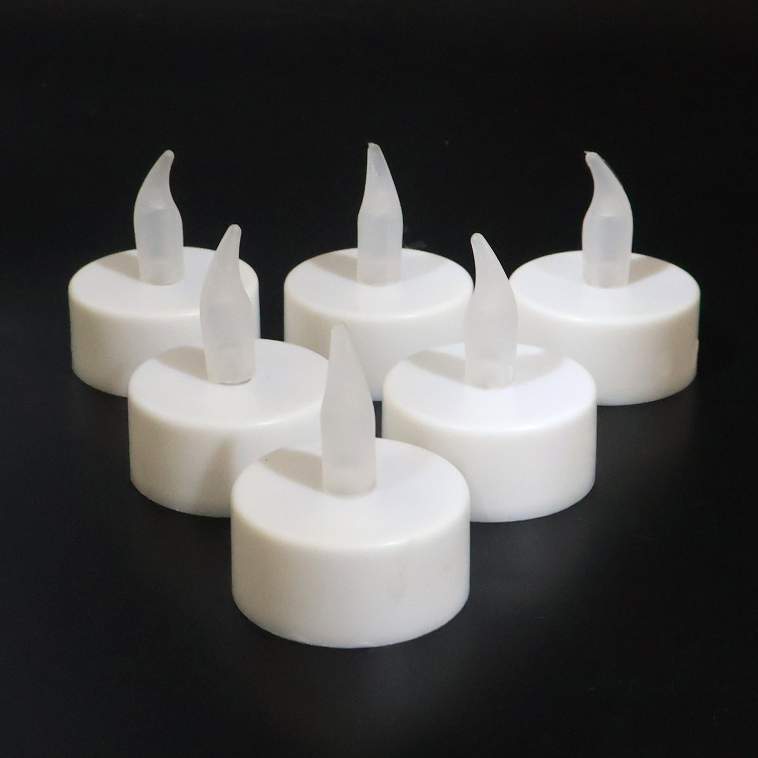 LED candle light set glowing softly to create relaxing mood