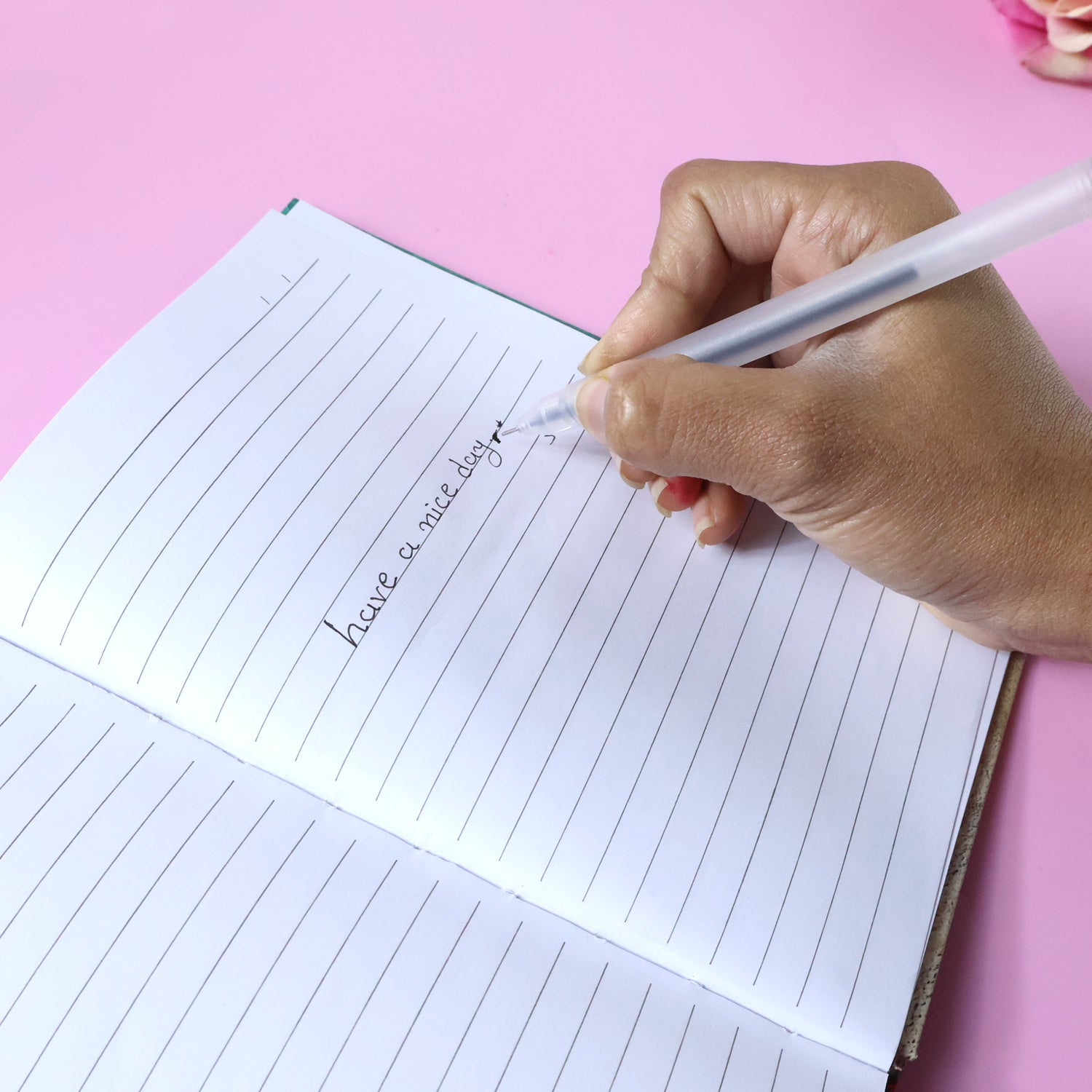 Single fine tip black gel pen with smooth ink flow and transparent design