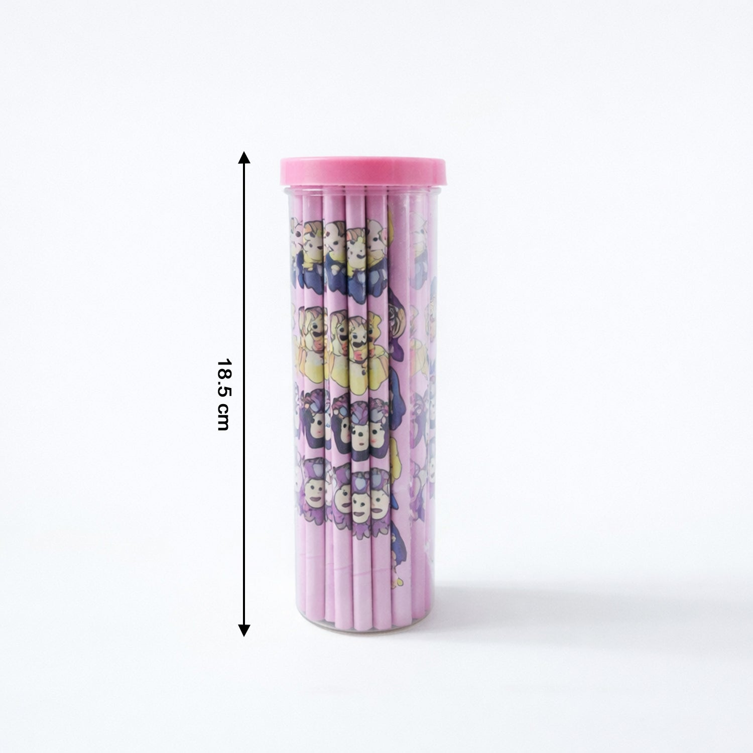 Assorted cartoon wooden pencils in a pack for kids and students