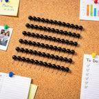 Black round head push pins with sturdy steel pins for notice boards