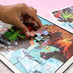 Assorted designs on wooden educational jigsaw puzzle boards for kids