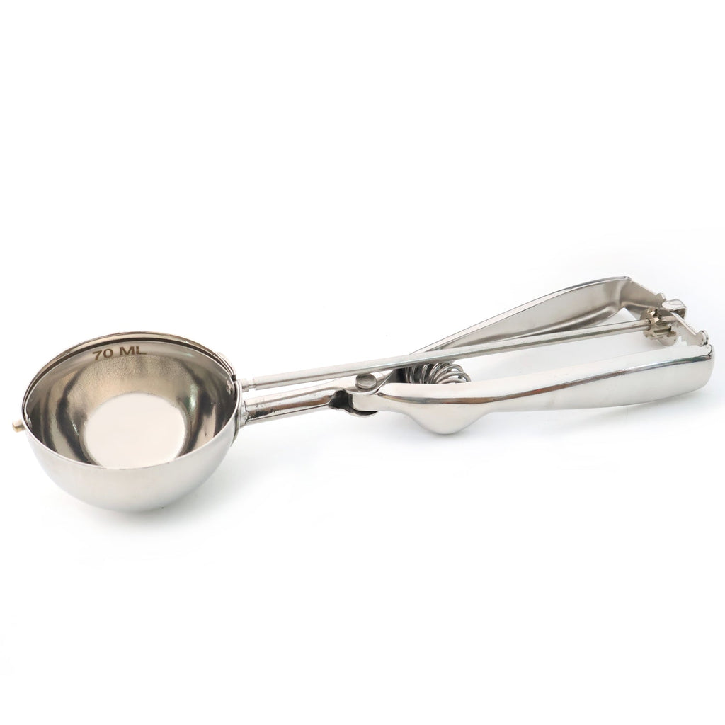 Professional-grade stainless steel ice cream scoop for kitchen use