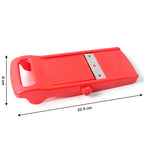 Vegetable slicer tool with durable plastic body and stainless steel blade