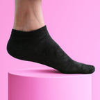 Close-up of heel grip on no-show liner socks to prevent slipping