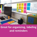 Stack of sticky notes with adhesive backing for repositioning