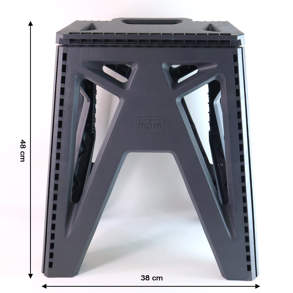 Supermom folding stool folded flat for compact storage