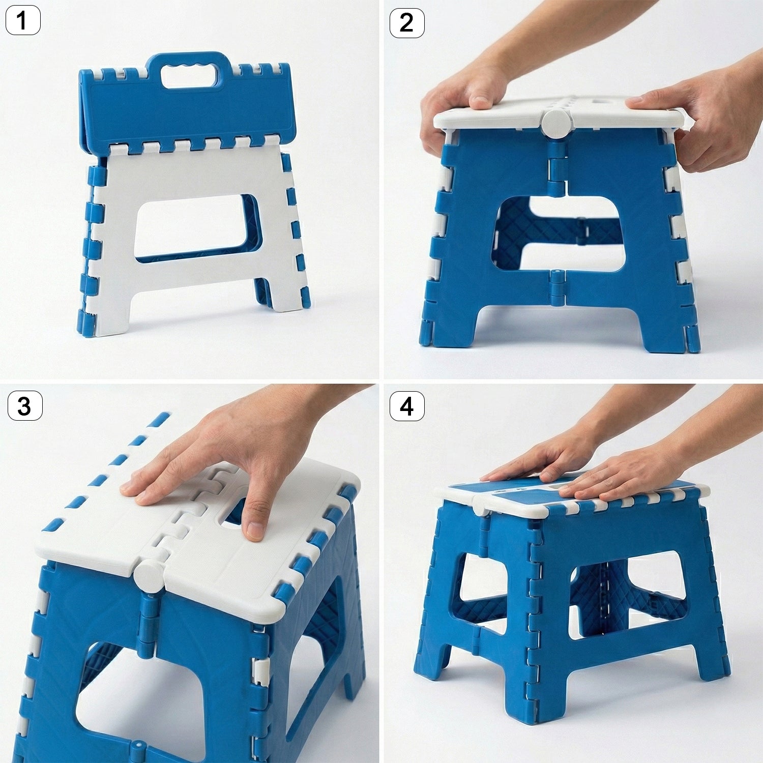 Foldable step stool suitable for outdoor use and portability