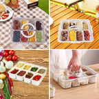 Fridge organizer box with secure leak-proof lid