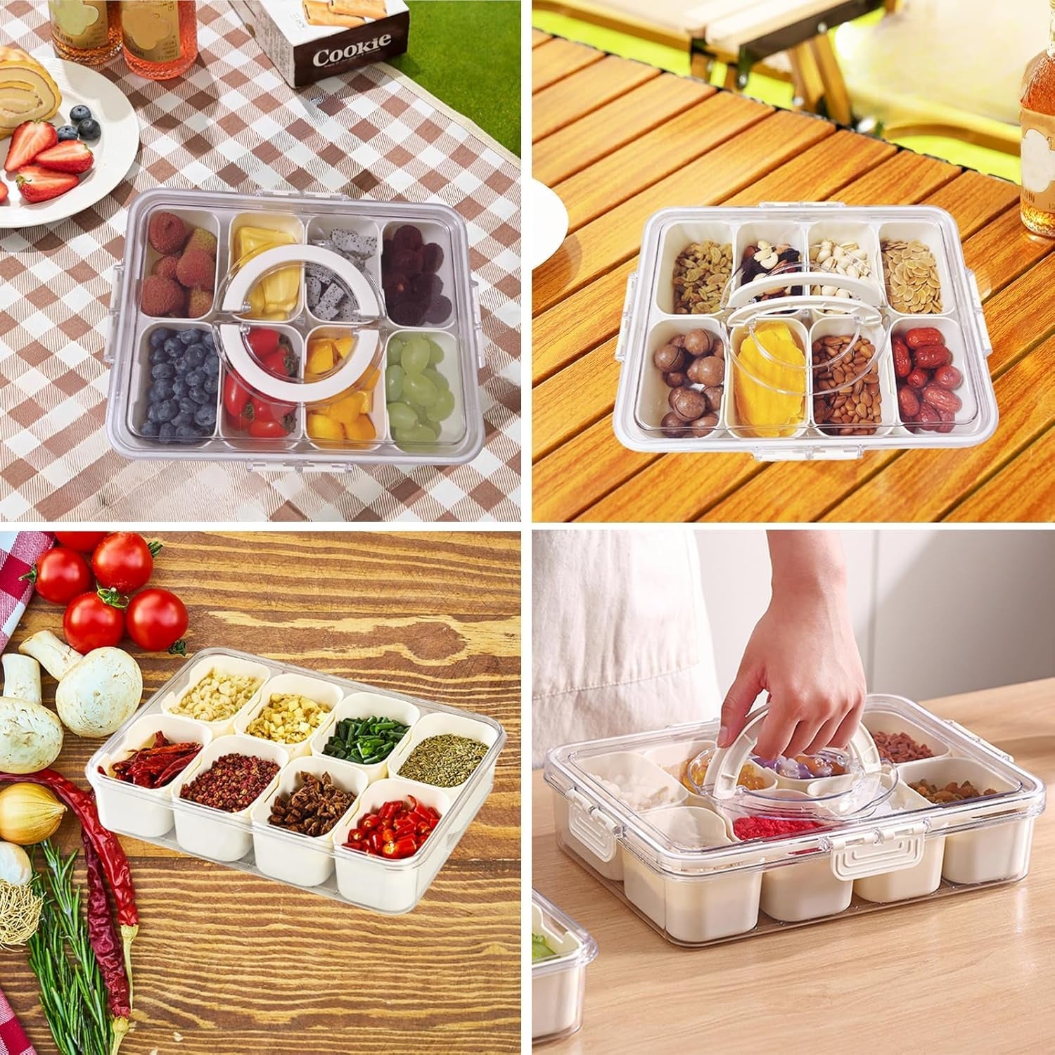 Fridge organizer box with secure leak-proof lid