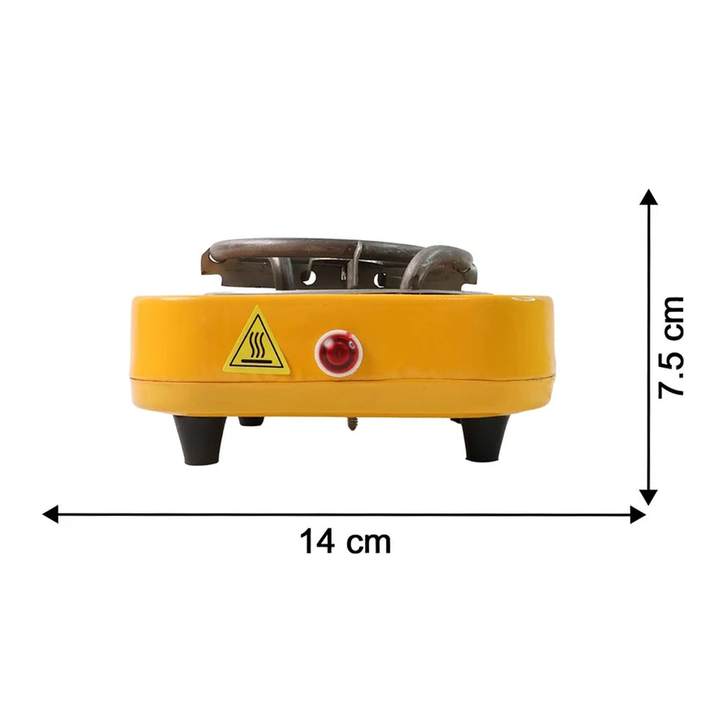Compact electric coil stove with durable metal body for home use