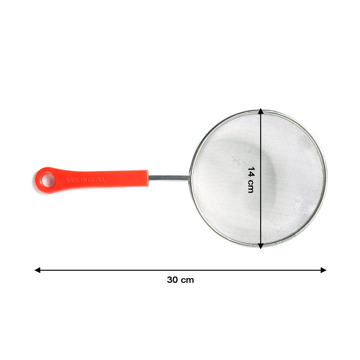 Durable metal fine mesh kitchen strainer with ergonomic handle
