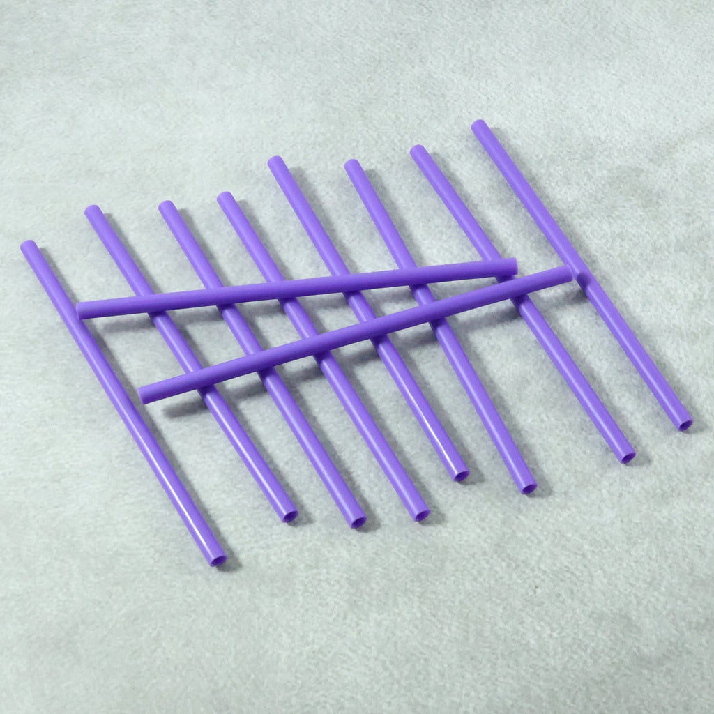 Set of eco-friendly reusable plastic straws for daily drink use