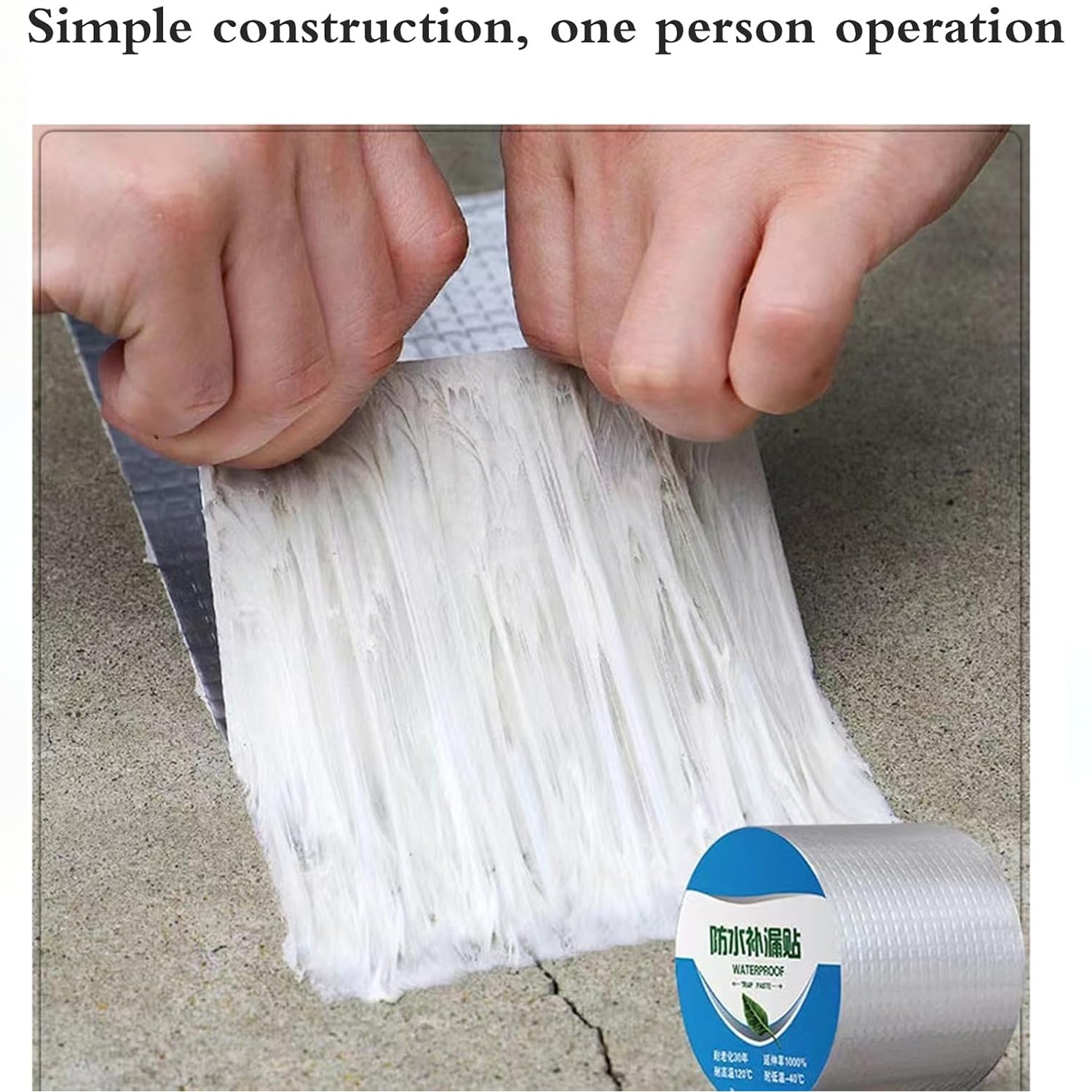 Applying the flexible aluminium foil duct tape to a metallic surface for a secure seal.