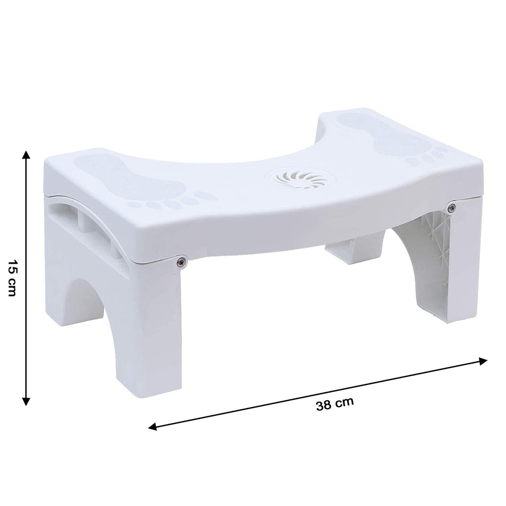 Built-in diffuser slot on the toilet squat stool, ready for an air freshener.