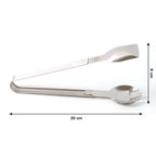 Salad being served with stainless steel multipurpose serving tong