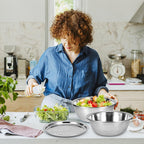 Solid stainless steel mixing bowl from 3-in-1 multifunction set