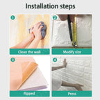 Close-up of marble patterned adhesive foam sheet for decorative wall upgrade