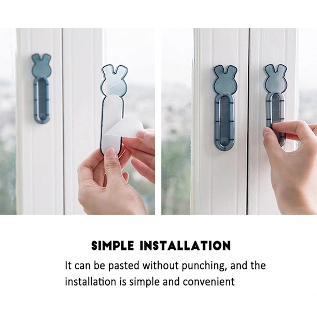 White door fitted with self-stick push pull helper door handle