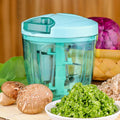 Quickslice Manual Vegetable Chopper with 5 sharp stainless steel blades.