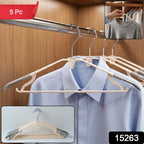 Heavy-duty plastic clothes hangers set of 5