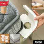 4-piece set of plastic mattress sheet clips for tight and neat bed sheets