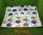 Elegant microwave oven top cover with a detailed mix design and side storage pockets.