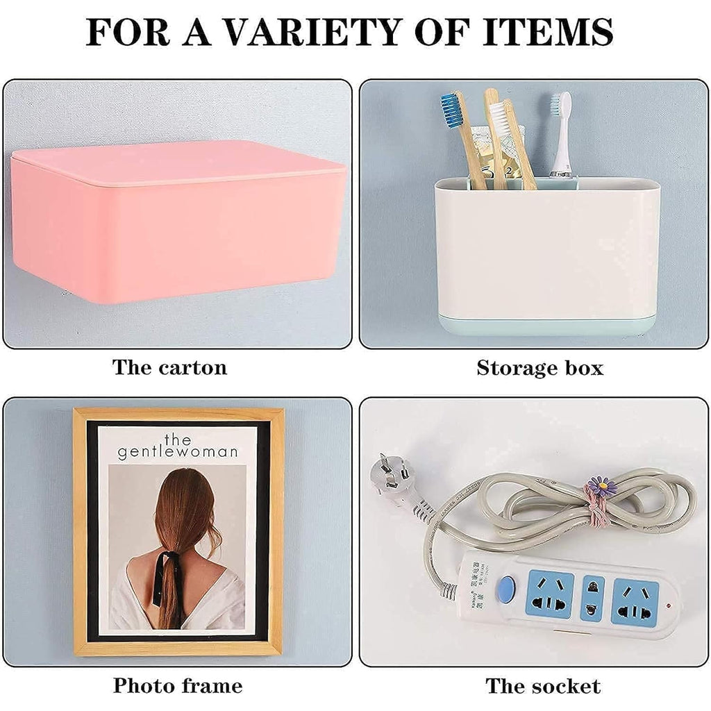 Storage hanger for walls with adhesive backing