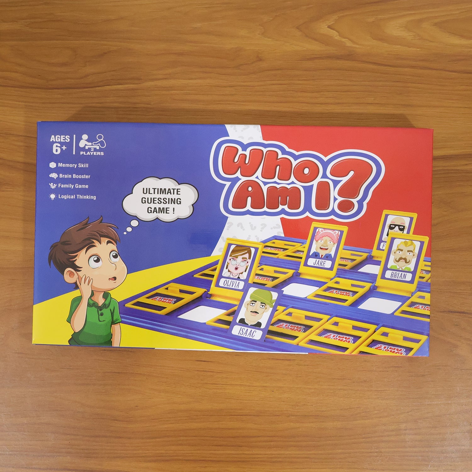 Who Am I board game laid out on table for interactive family fun