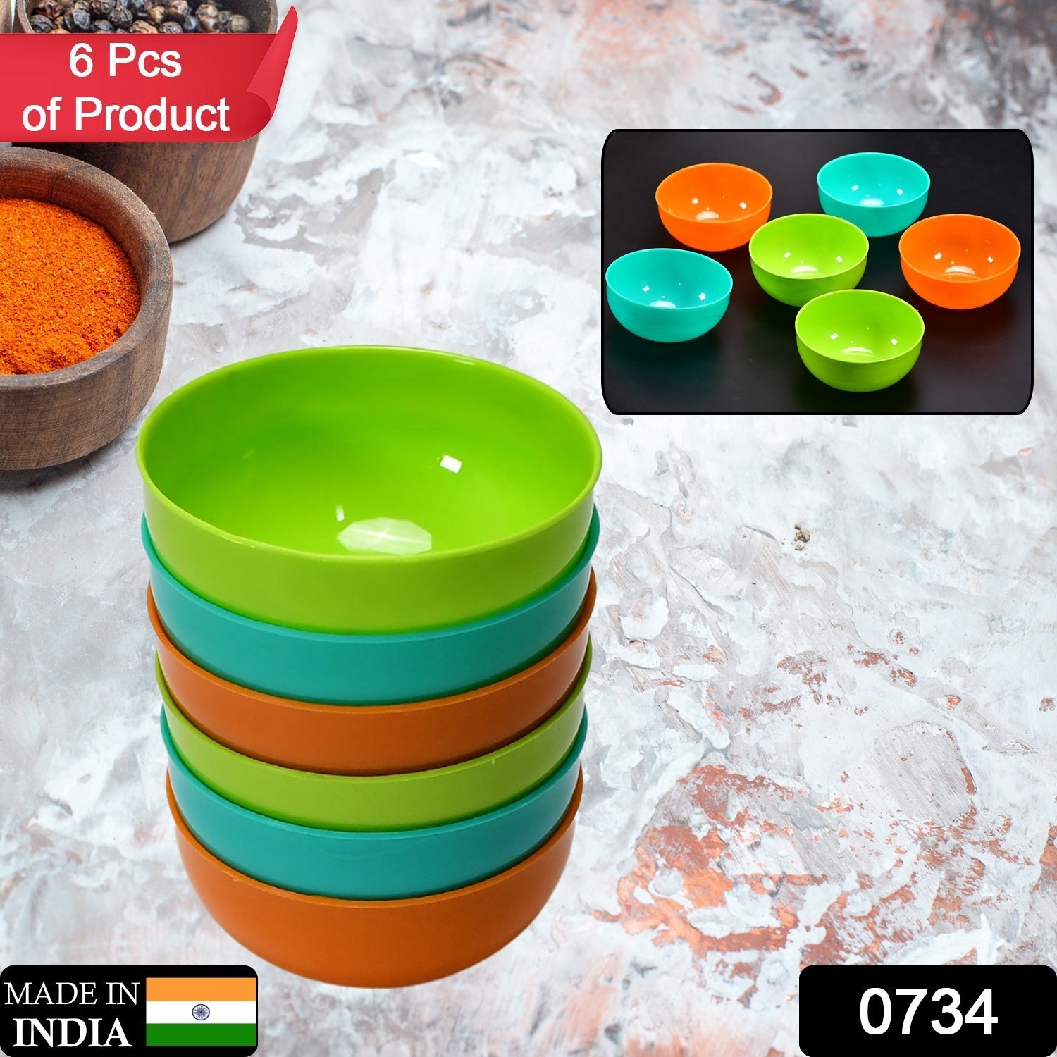 Six white soup bowls ideal for serving soup and snacks in daily use