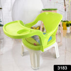 Happy child enjoying a meal in the comfortable Baby Feeding Chair with its practical tray.